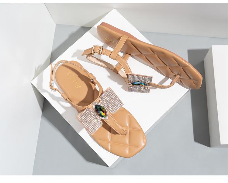 Rhinestone Flat Sandals Newgew