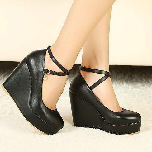 Cross Strap Waterproof Wedge Newgew