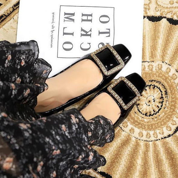 Buckle Design Square-toe Flats Newgew