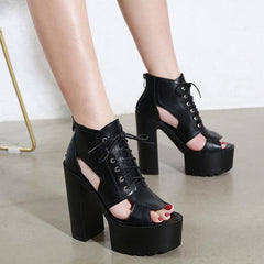 Roman Waterproof Platform Super High Heeled Sandals Newgew