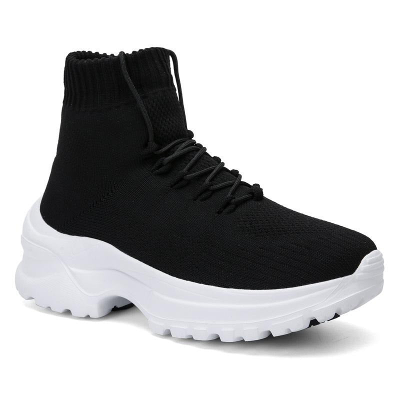 Front Lace-up Fly Knit Sneakers Newgew