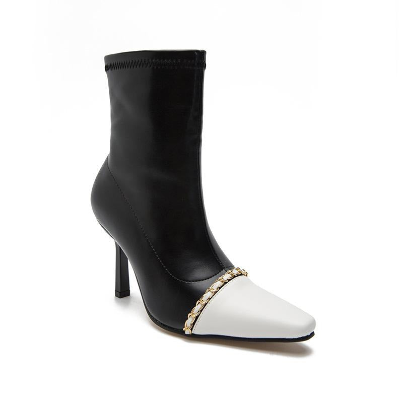 High Heeled Side Zipper Short Boots Newgew