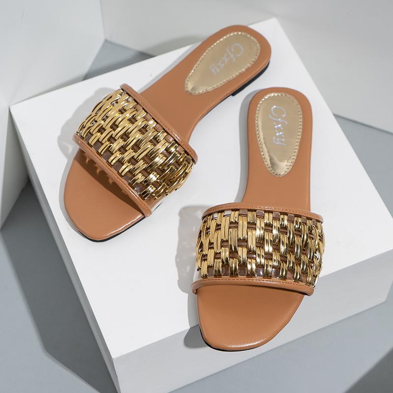Hollowed Out Flat Sandals Newgew