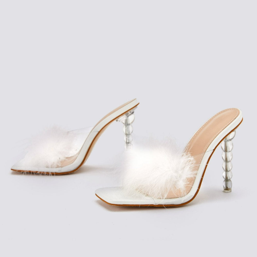 Fluffy Decor Heel Sandals Newgew