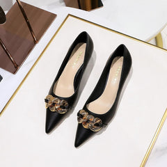 Chain Decor Pyramid Heeled Pumps Newgew