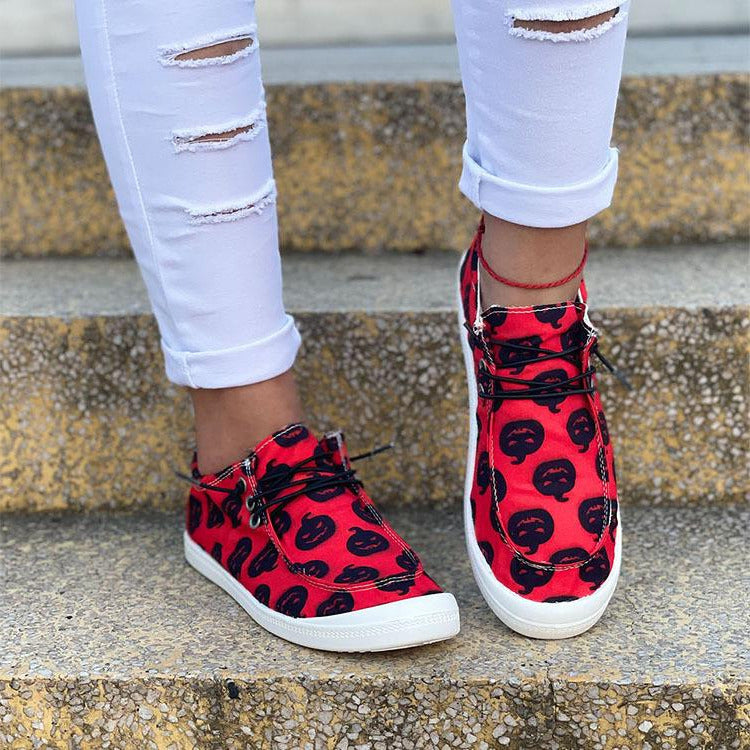 Halloween Pumpkin Flat Casual Sneakers Newgew