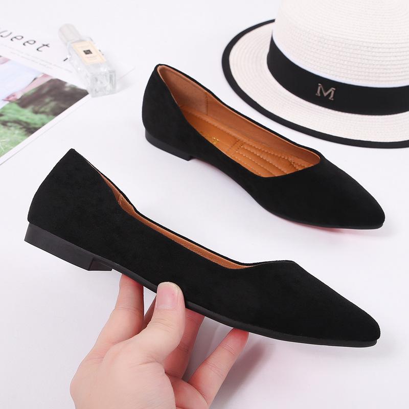 Suede Minimalist Point Toe Flats Newgew
