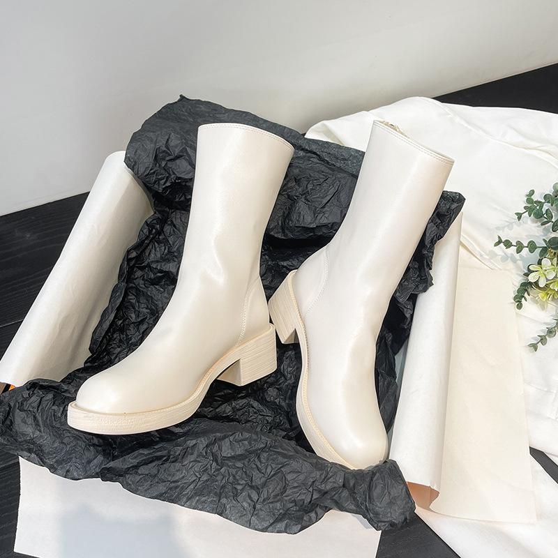 Minimalist Back Zipper Boots Newgew