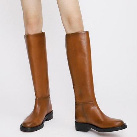 Retro Round-toed Riding Boots Newgew