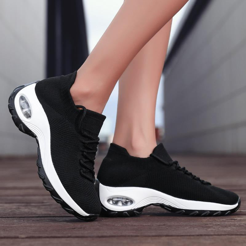 Front Lace-up Fly Knit Sneakers Newgew