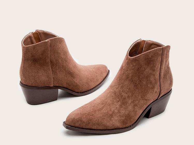 Retro Thick Heeled Side Zipper Boots Newgew