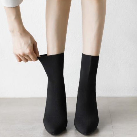 Pointed Toes Chunky Sock Boots Newgew