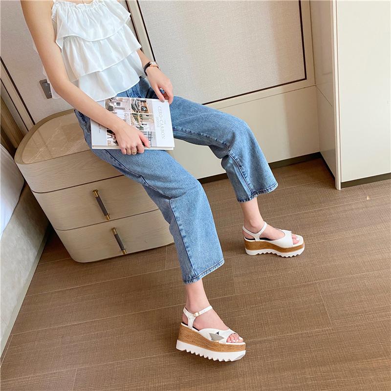 Slope Heel Star Buckle Sandals Newgew