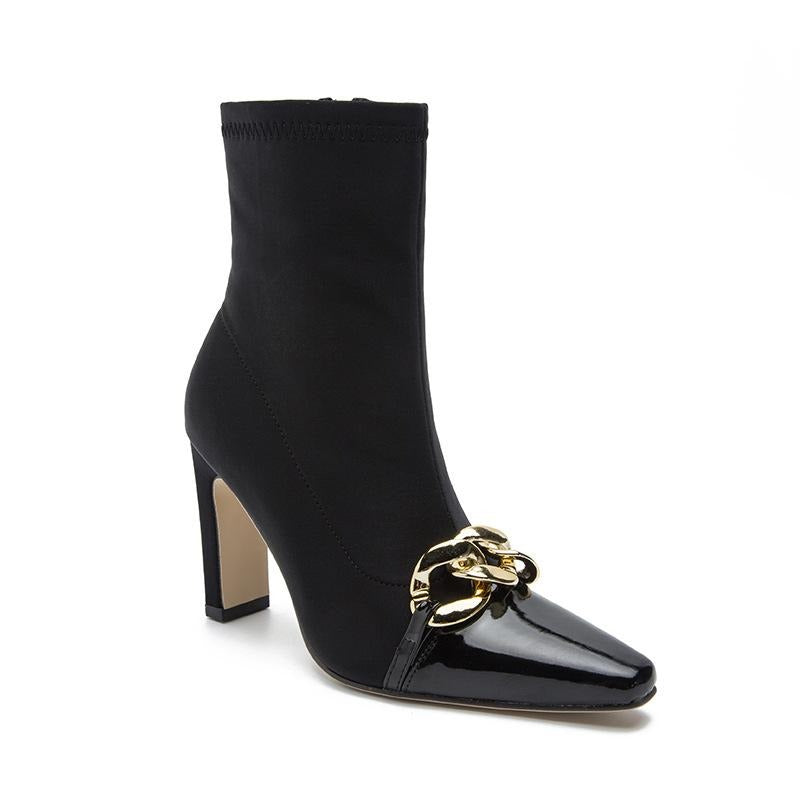 Chains Decor Heeled Boots Newgew