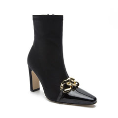 Chains Decor Heeled Boots Newgew
