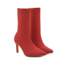 Fashionable Pointed Toe Stiletto Sock Boots Newgew