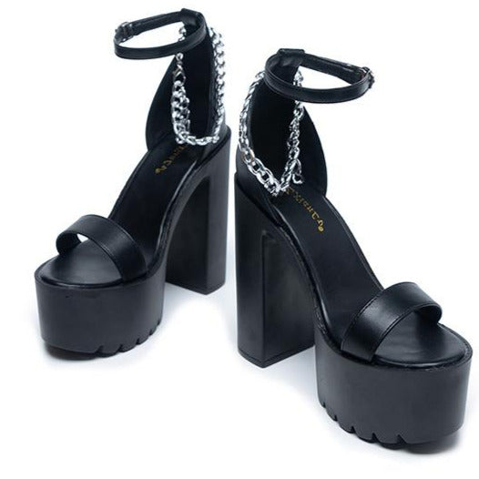 Thick Heel Waterproof Platform Super High Heel Sandals Newgew