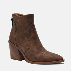 Faux Suede Slip On Western Boots Newgew