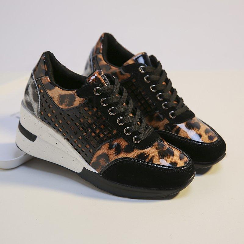Sequin Cutout Wedge Heel Sneakers Newgew