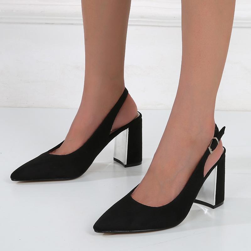 Suede Chunky Heeled  Pumps Newgew