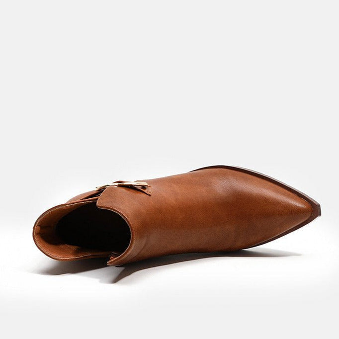 Chunky Heel Pointed Toe Chelsea Boots Newgew