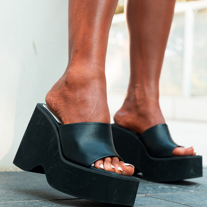 Minimalist Wedge Slide Sandals Newgew