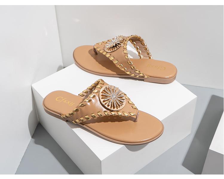 Rhinestone Flat Sandals Newgew