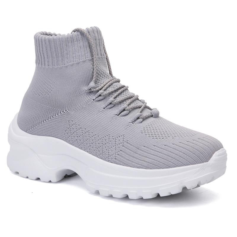 Front Lace-up Fly Knit Sneakers Newgew
