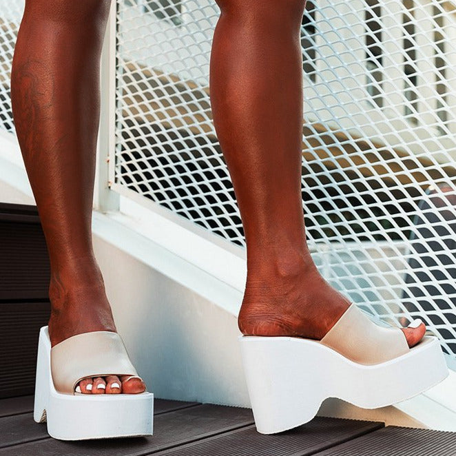 Minimalist Wedge Slide Sandals Newgew