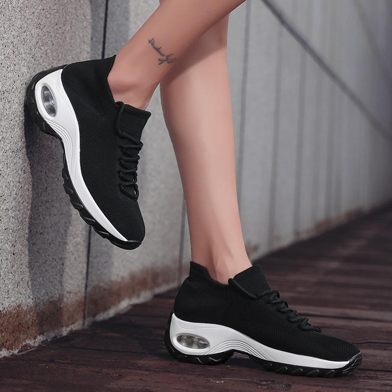 Front Lace-up Fly Knit Sneakers Newgew