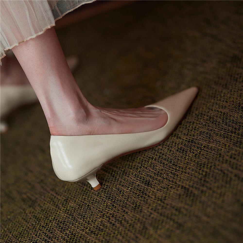 Xyla Handmade Pointy Toe Kitten Heels Newgew