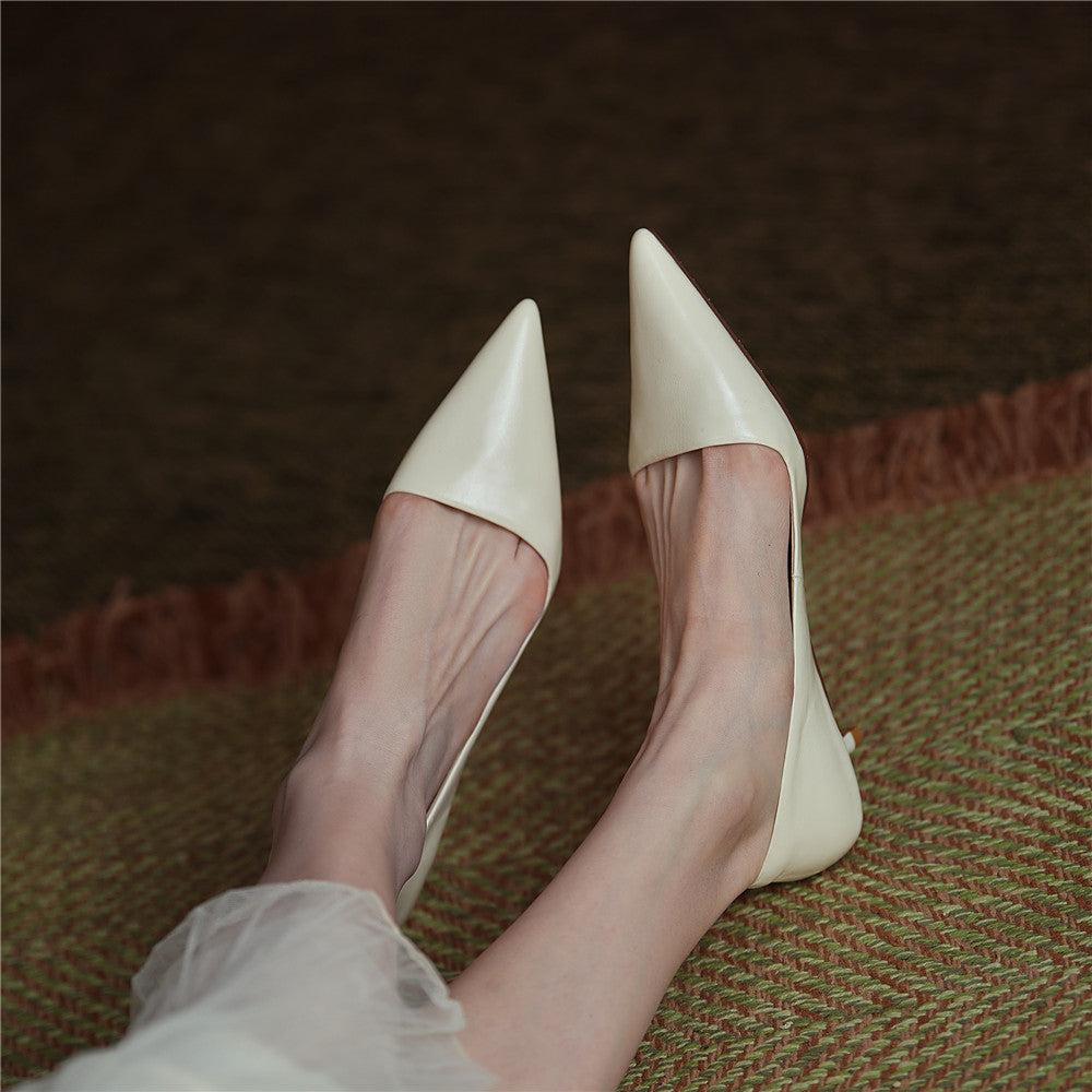 Xyla Handmade Pointy Toe Kitten Heels Newgew