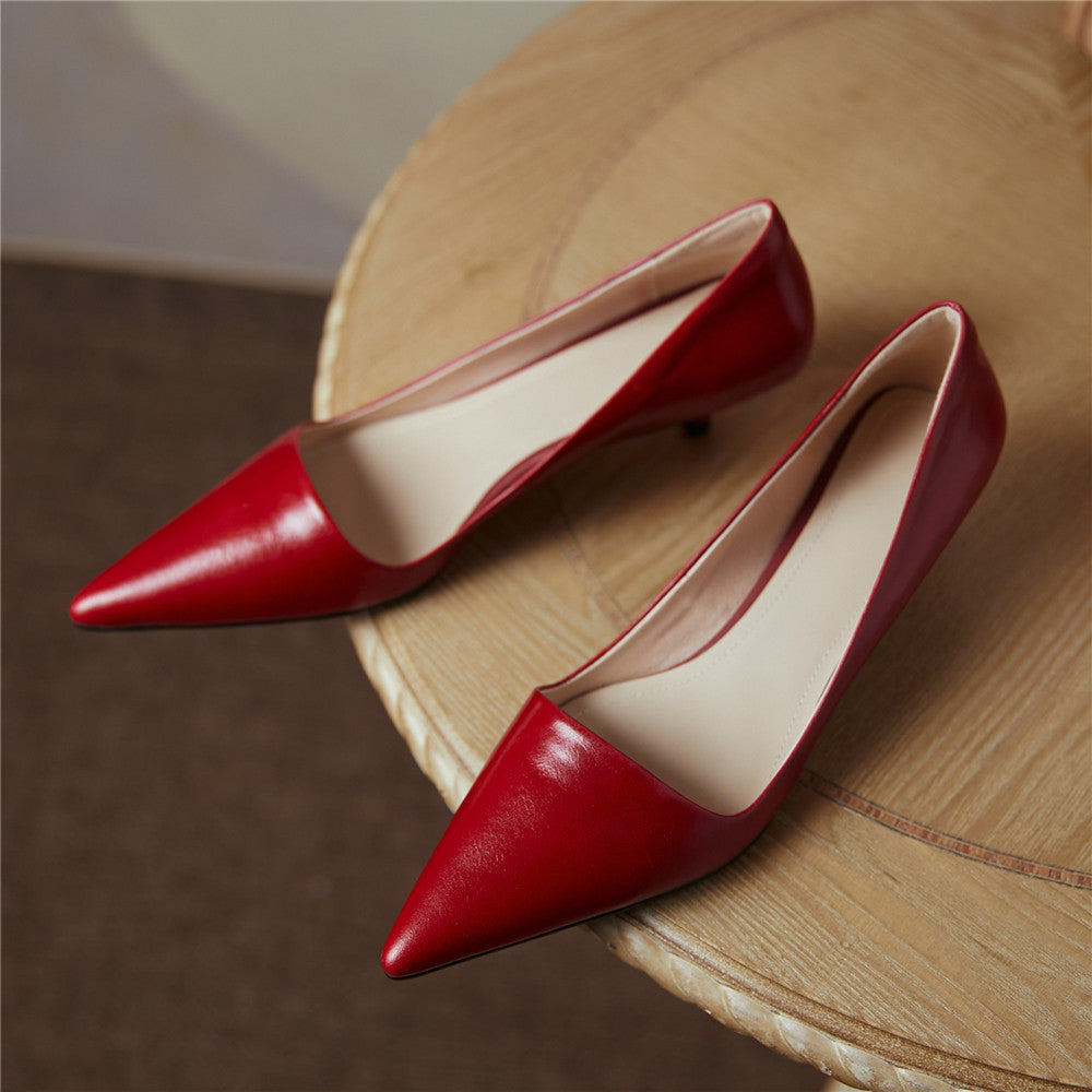 Xyla Handmade Pointy Toe Kitten Heels Newgew