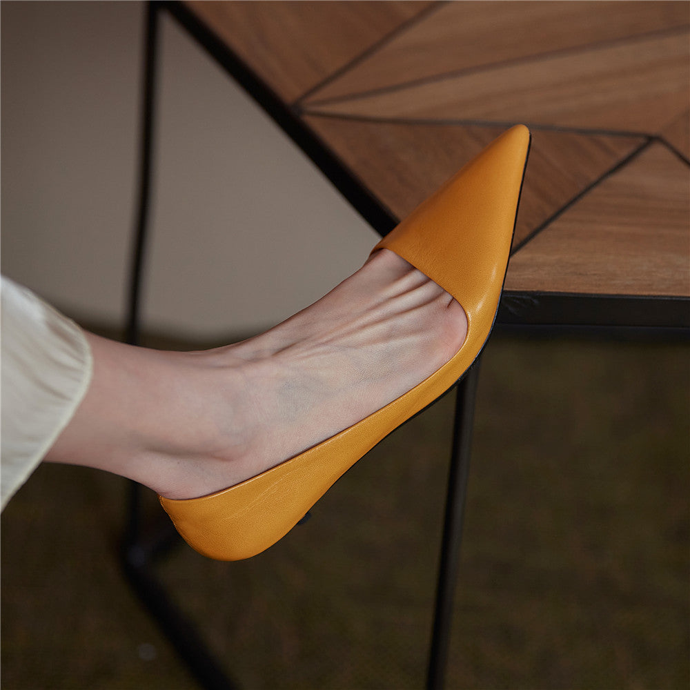 Xyla Handmade Pointy Toe Kitten Heels Newgew