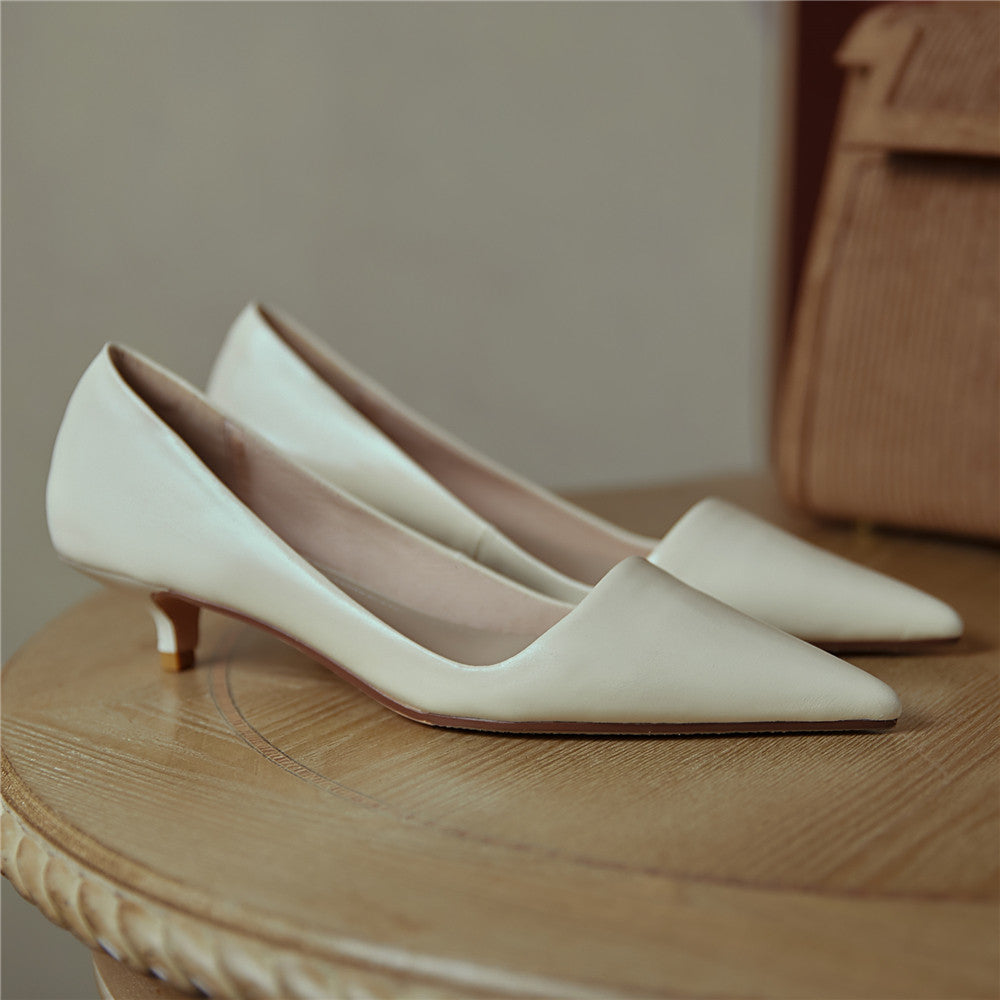 Xyla Handmade Pointy Toe Kitten Heels Newgew