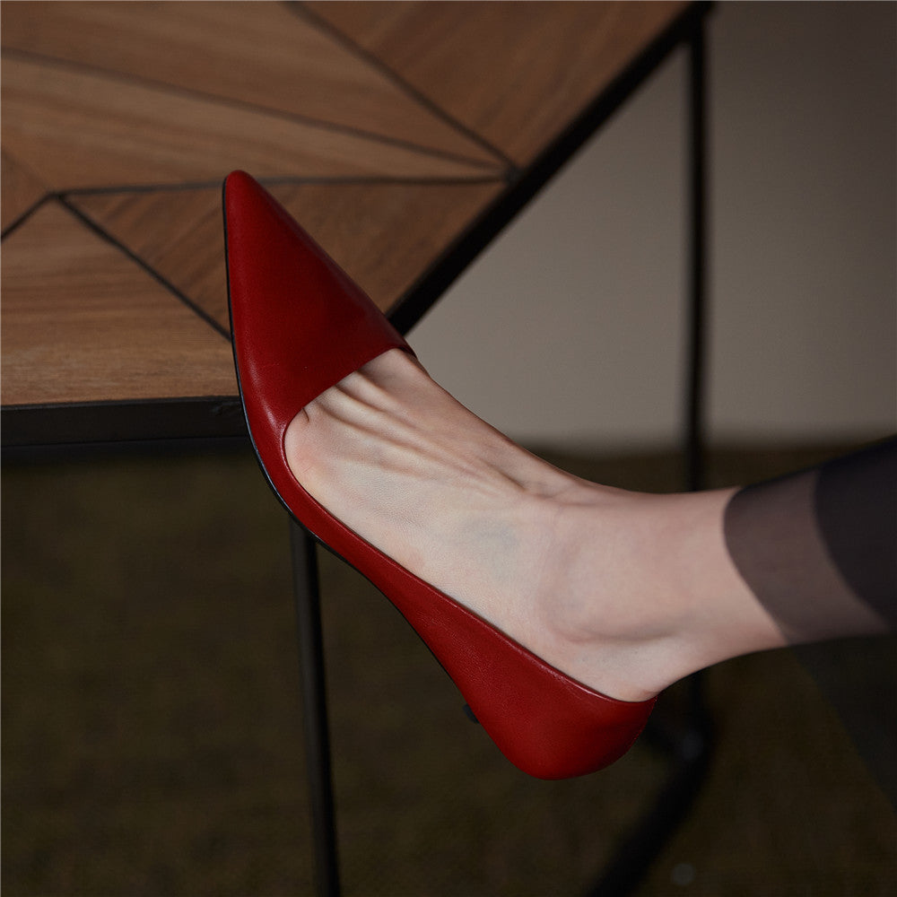 Xyla Handmade Pointy Toe Kitten Heels Newgew