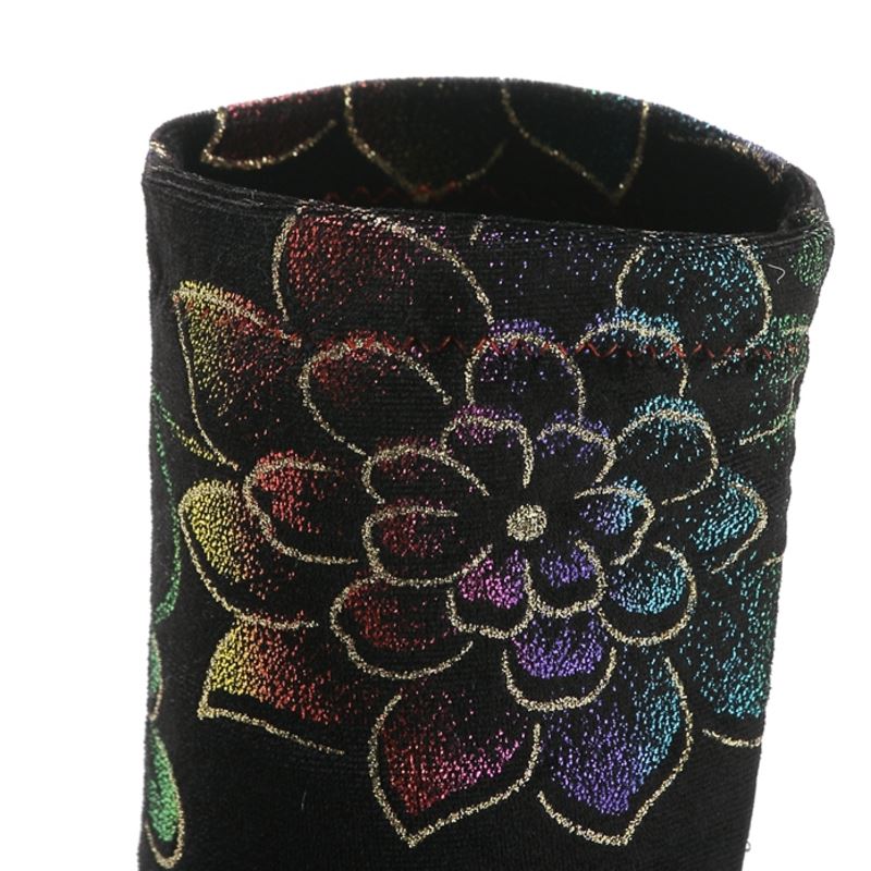 Melany Lucky Lotus Print Stretch Boots newgew