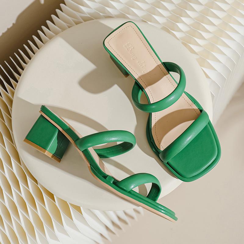 Newbella	Square-toe Chunky heel Sandals Newgew