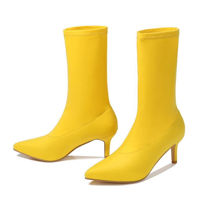 Minimalis Solid Color Knit Boots Newgew