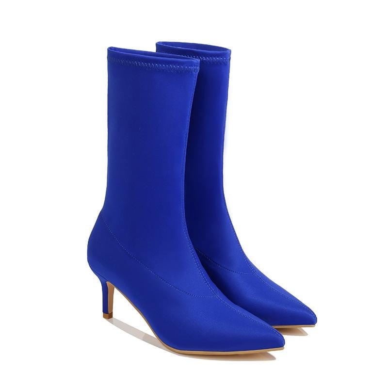 Minimalis Solid Color Knit Boots Newgew