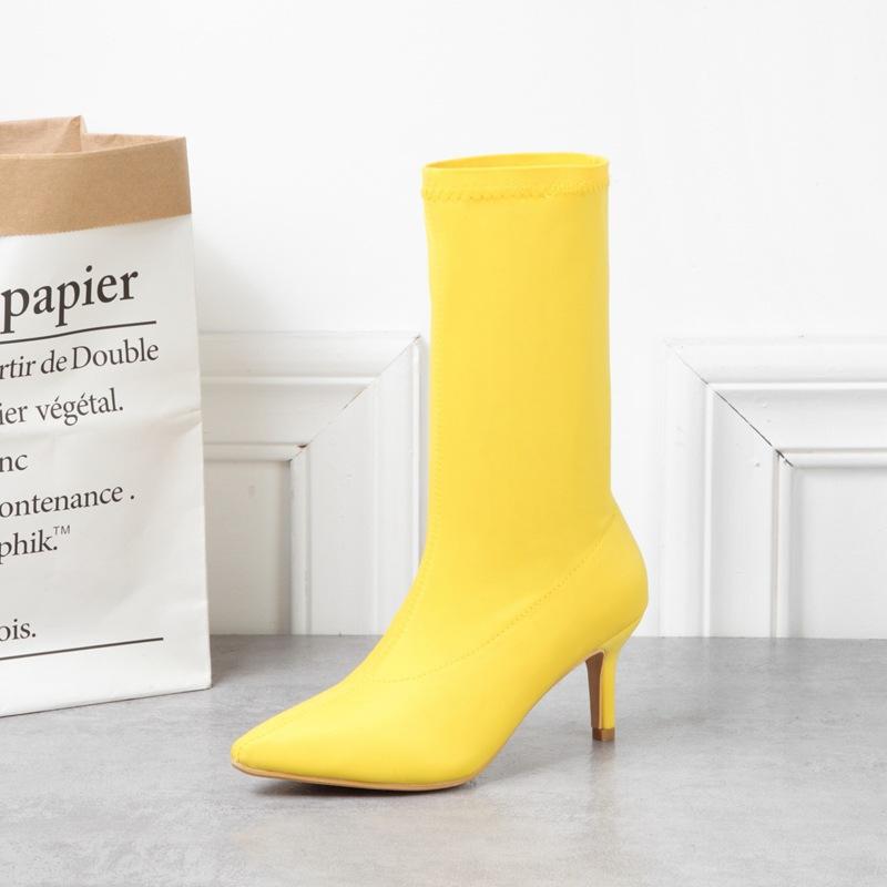 Minimalis Solid Color Knit Boots Newgew