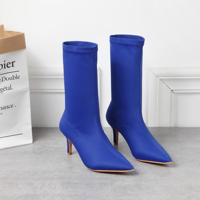 Minimalis Solid Color Knit Boots Newgew