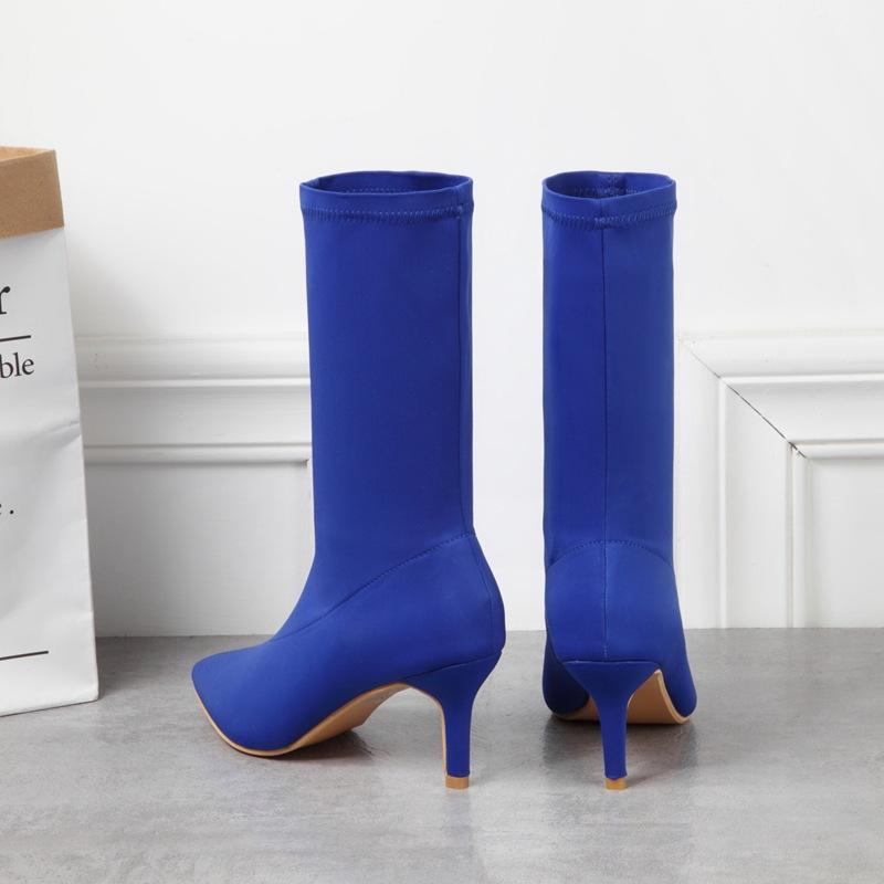Minimalis Solid Color Knit Boots Newgew