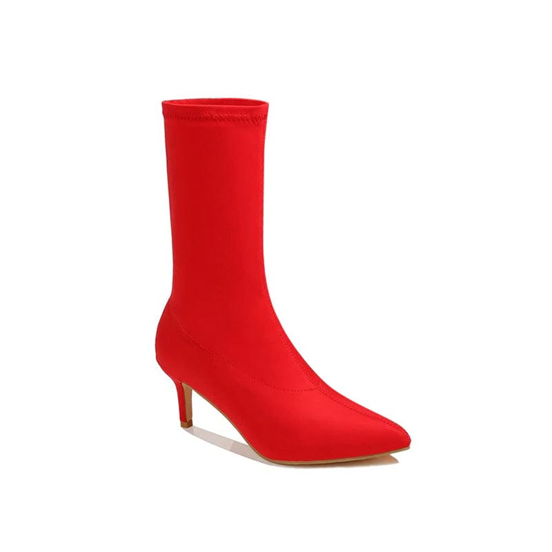 Minimalis Solid Color Knit Boots Newgew