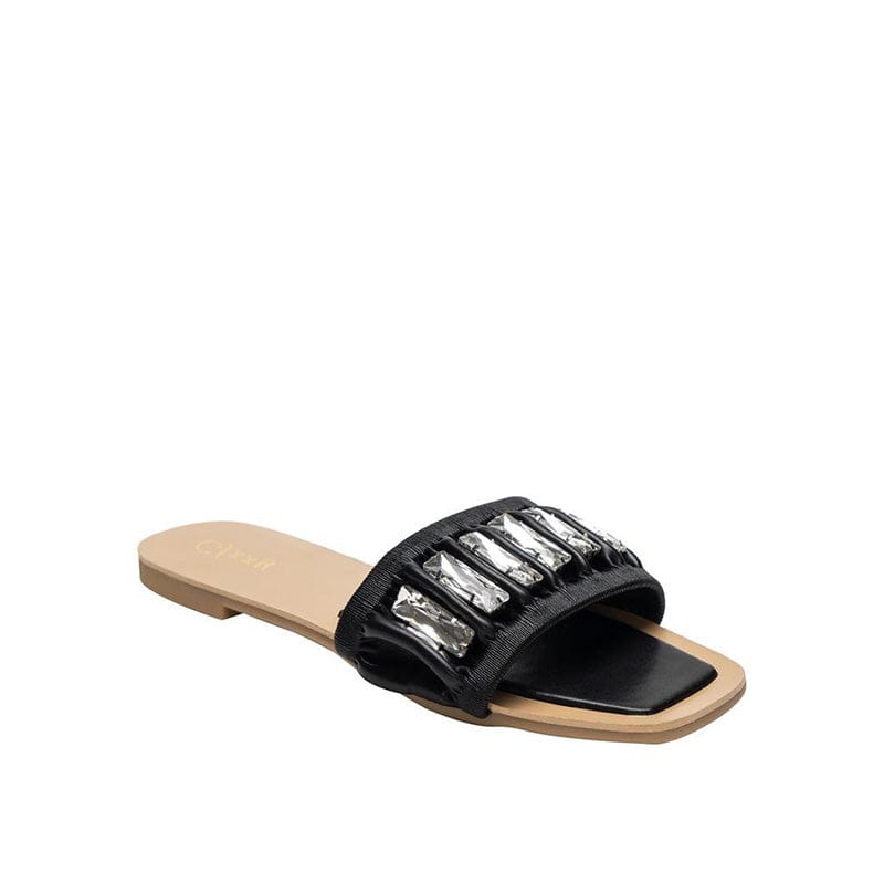 Rhinestone Leisure Flat Sandals Newgew
