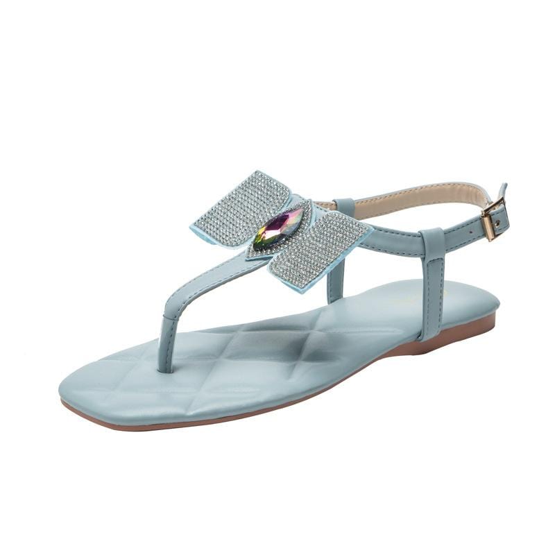 Rhinestone Flat Sandals Newgew