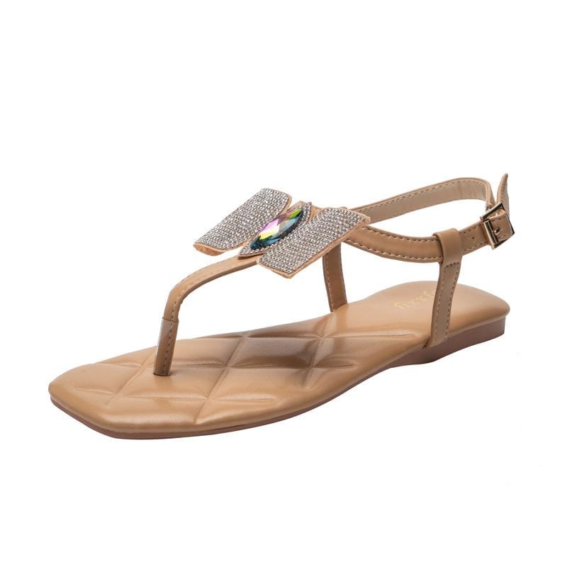 Rhinestone Flat Sandals Newgew