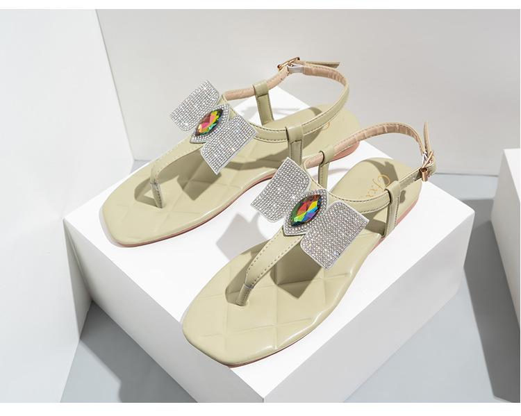 Rhinestone Flat Sandals Newgew