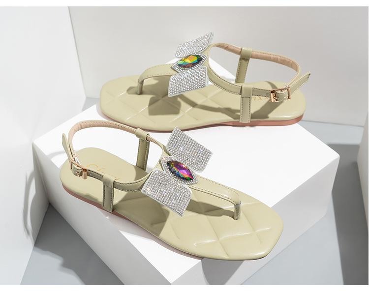 Rhinestone Flat Sandals Newgew