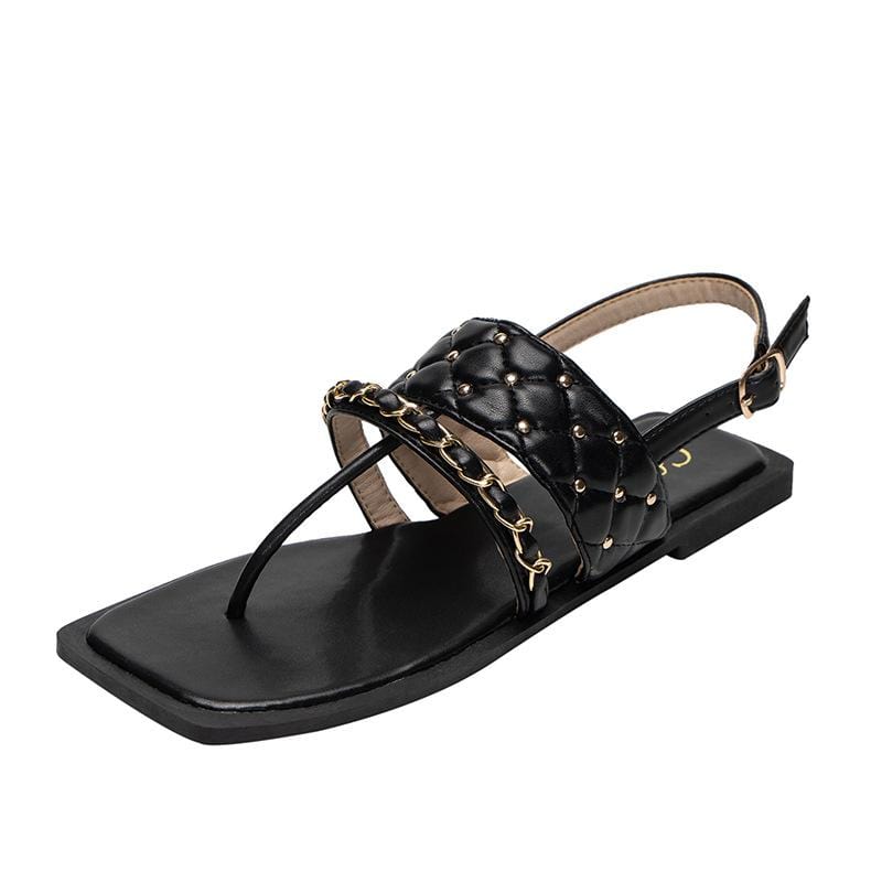 Rivet Chain Flat Sandals Newgew